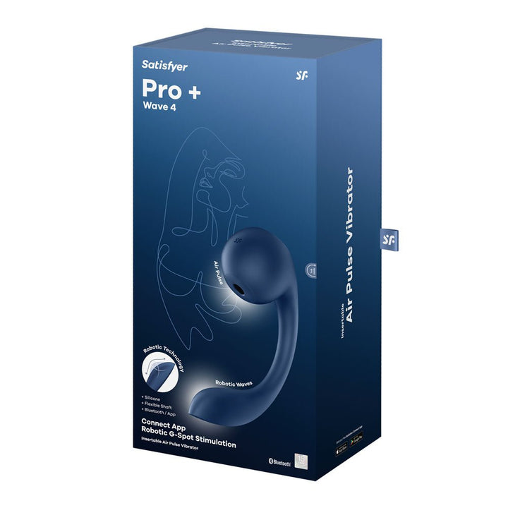 Satisfyer Pro+ Wave 4 - Blue USB Rechargeable Vibrator with Air Pulse Stimulation and App Control – Sex toys NZ by Naughtyhut. Discreet delivery nationwide.