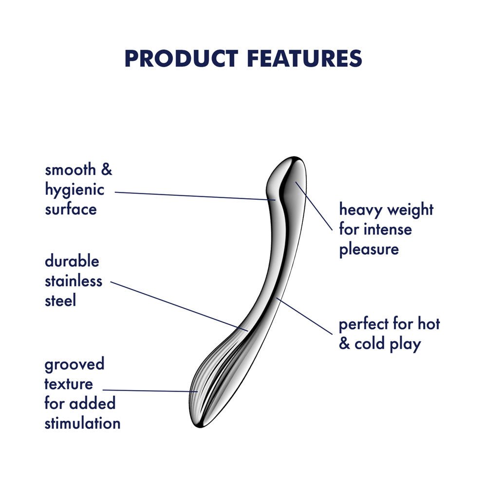 Satisfyer Pure Gravity 1 - Chrome Steel 22 cm Dildo – Sex toys NZ by Naughtyhut. Discreet delivery nationwide.