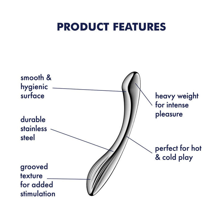 Satisfyer Pure Gravity 1 - Chrome Steel 22 cm Dildo – Sex toys NZ by Naughtyhut. Discreet delivery nationwide.