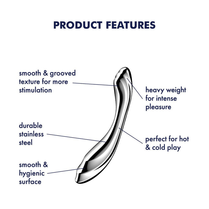 Satisfyer Pure Gravity 2 - Chrome Steel 21 cm Dildo – Sex toys NZ by Naughtyhut. Discreet delivery nationwide.