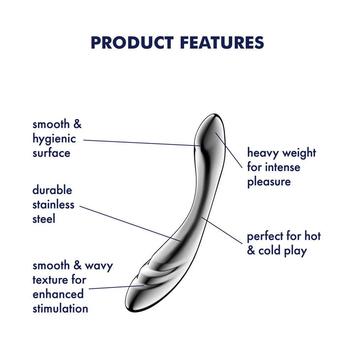 Satisfyer Pure Gravity 3 - Chrome Steel 21 cm Dildo – Sex toys NZ by Naughtyhut. Discreet delivery nationwide.
