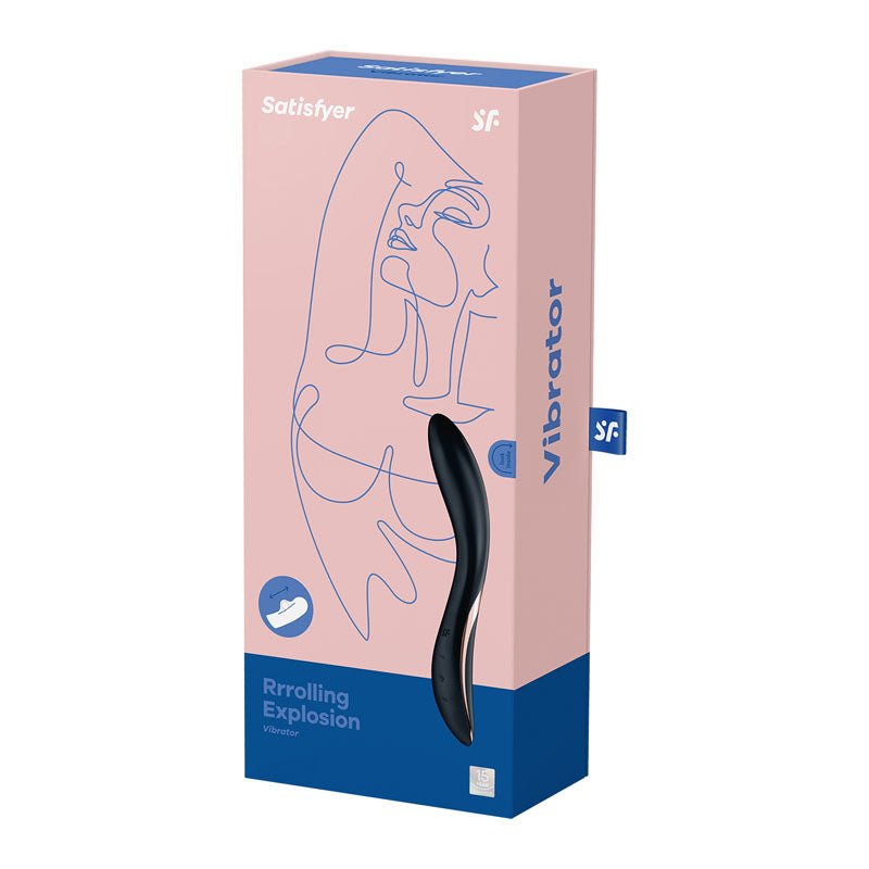 Buy Satisfyer Rrrolling Explosion - Black USB Rechargeable Vibrator – Naughtyhut NZ sex toys online. Discreet delivery & top brands.