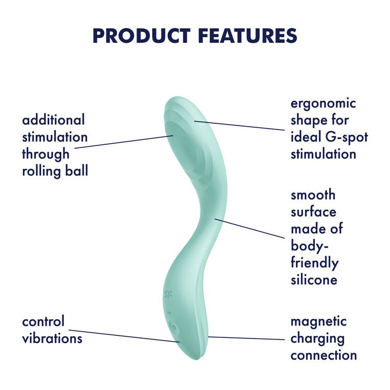 Buy Satisfyer Rrrolling Pleasure - Mint USB Rechargeable Vibrator – Naughtyhut NZ sex toys online. Discreet delivery & top brands.