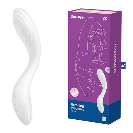 Buy Satisfyer Rrrolling Pleasure - White USB Rechargeable Vibrator – Naughtyhut NZ sex toys online. Discreet delivery & top brands.