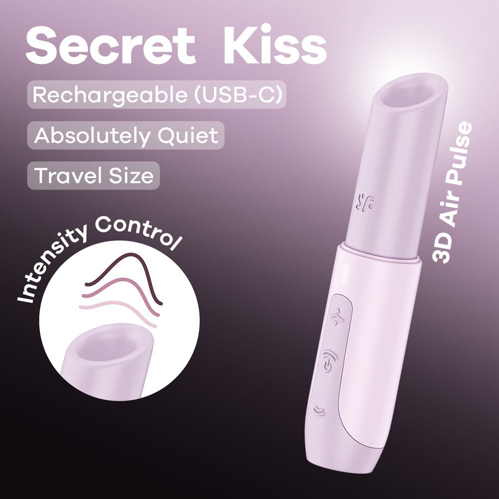 Buy Satisfyer Secret Kiss - Lilac USB Rechargeable Air Pulse Stimulator – Naughtyhut NZ sex toys online. Discreet delivery & top brands.