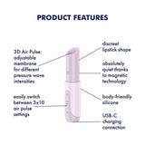 Buy Satisfyer Secret Kiss - Lilac USB Rechargeable Air Pulse Stimulator – Naughtyhut NZ sex toys online. Discreet delivery & top brands.