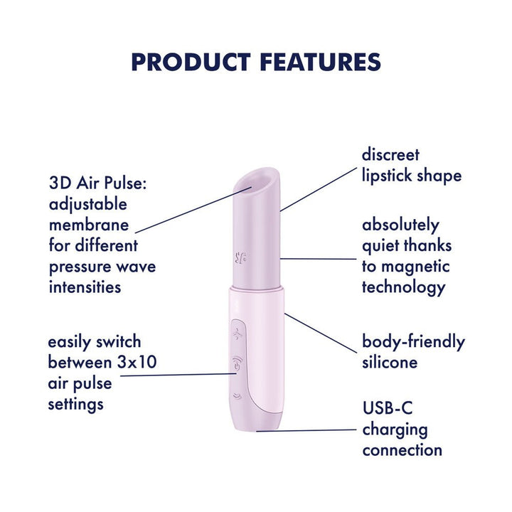 Satisfyer Secret Kiss - Lilac USB Rechargeable Air Pulse Stimulator – Sex toys NZ by Naughtyhut. Discreet delivery nationwide.