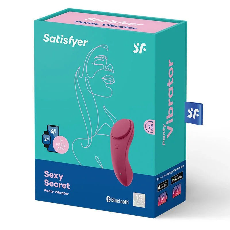 Satisfyer Sexy Secret - App Contolled Panty Vibrator in Wine Red retail box