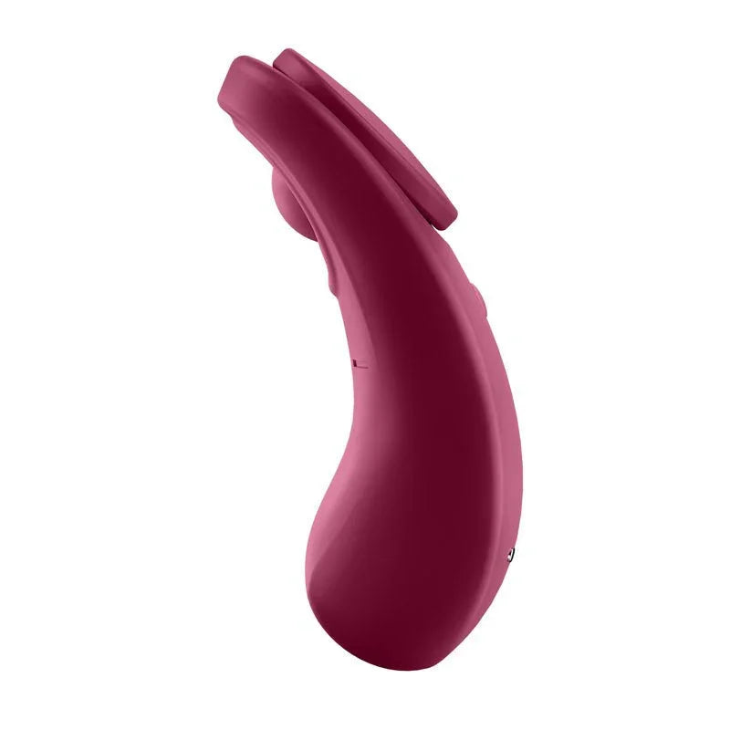 Satisfyer Sexy Secret - App Contolled Panty Vibrator in Wine Red, back view