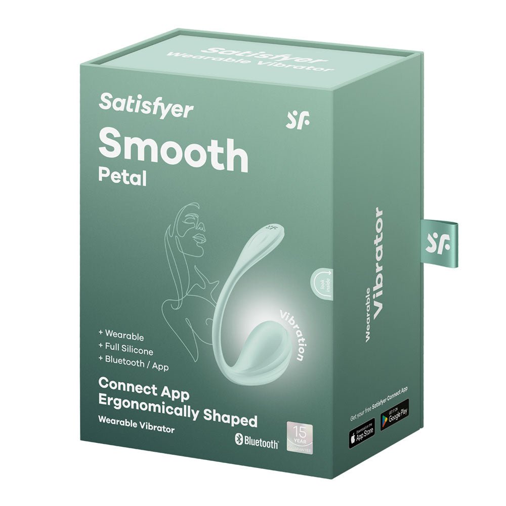 Buy Satisfyer Smooth Petal - Mint - Mint USB Rechargeable Wearable Stimulator with App Control – Naughtyhut NZ sex toys online. Discreet delivery & top brands.