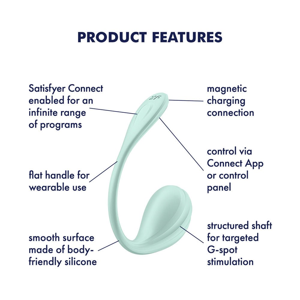 Buy Satisfyer Smooth Petal - Mint - Mint USB Rechargeable Wearable Stimulator with App Control – Naughtyhut NZ sex toys online. Discreet delivery & top brands.