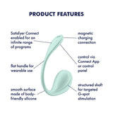 Buy Satisfyer Smooth Petal - Mint - Mint USB Rechargeable Wearable Stimulator with App Control – Naughtyhut NZ sex toys online. Discreet delivery & top brands.