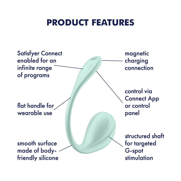 Satisfyer Smooth Petal - Mint - Mint USB Rechargeable Wearable Stimulator with App Control – Sex toys NZ by Naughtyhut. Discreet delivery nationwide.