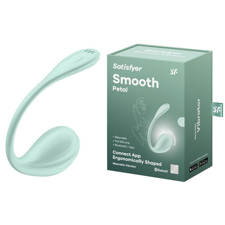 Buy Satisfyer Smooth Petal - Mint - Mint USB Rechargeable Wearable Stimulator with App Control – Naughtyhut NZ sex toys online. Discreet delivery & top brands.