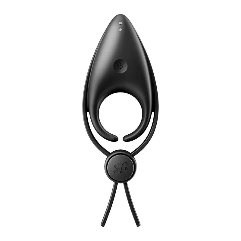 Satisfyer Sniper - Vibrating Adjustable Lasso Cock Ring in Black, top view