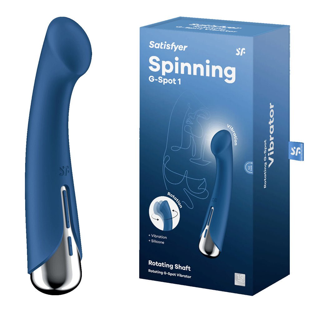 Buy Satisfyer Spinning G - Spot 1 - Blue - Blue 16.5 cm USB Rechargeable Rotating Vibrator – Naughtyhut NZ sex toys online. Discreet delivery & top brands.