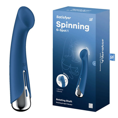 Buy Satisfyer Spinning G - Spot 1 - Blue - Blue 16.5 cm USB Rechargeable Rotating Vibrator – Naughtyhut NZ sex toys online. Discreet delivery & top brands.
