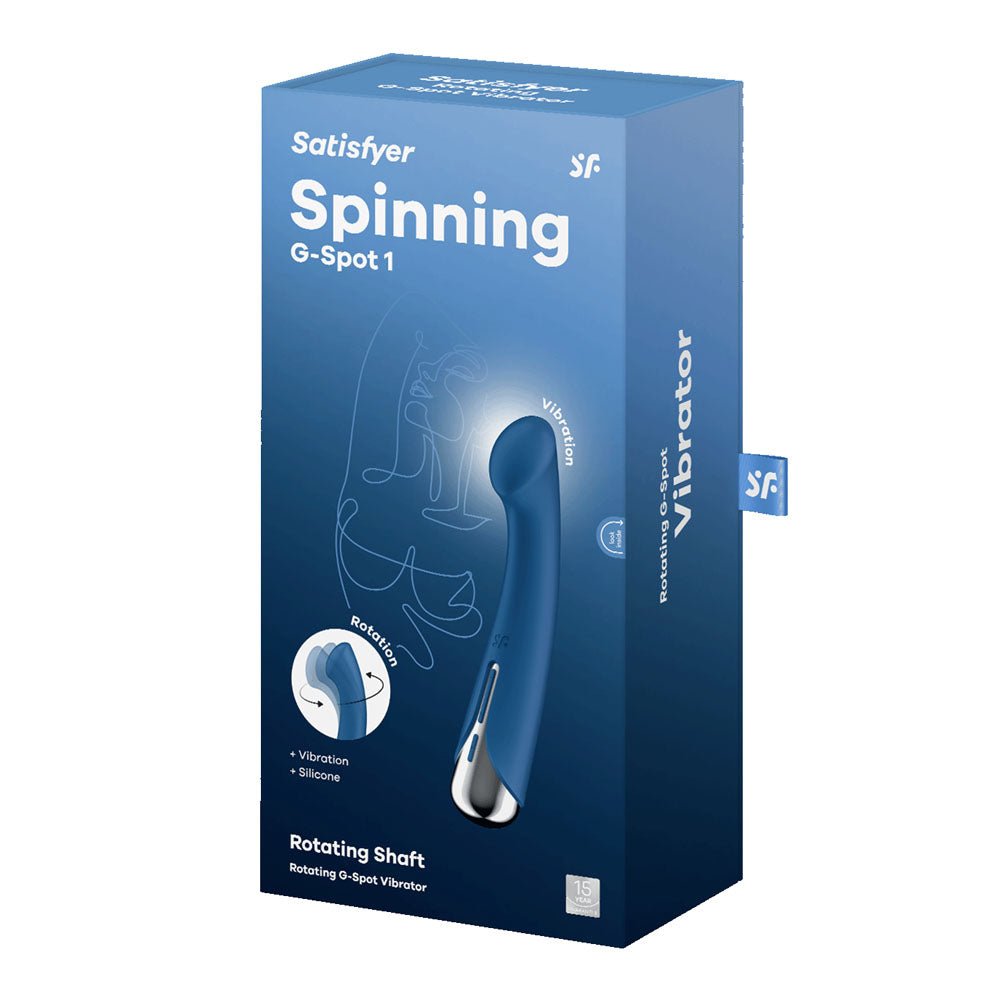 Buy Satisfyer Spinning G - Spot 1 - Blue - Blue 16.5 cm USB Rechargeable Rotating Vibrator – Naughtyhut NZ sex toys online. Discreet delivery & top brands.