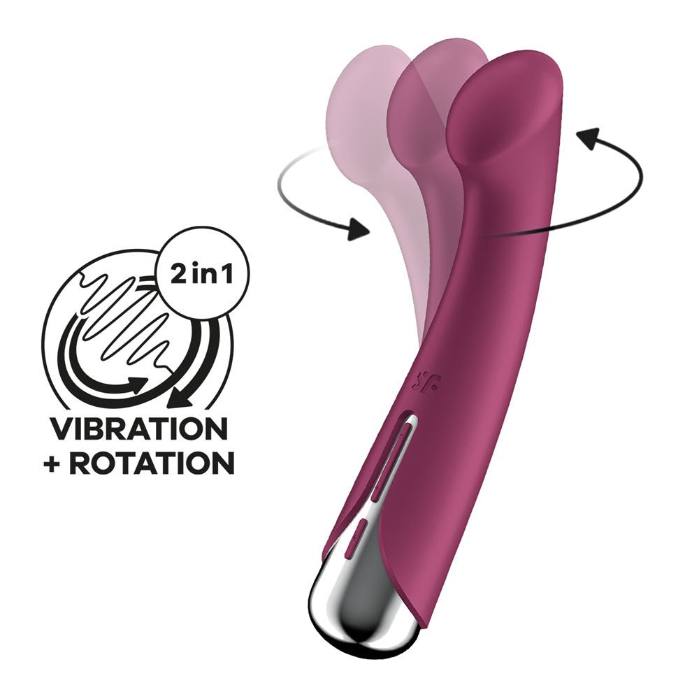 Buy Satisfyer Spinning G - Spot 1 - Red - Red 16.5 cm USB Rechargeable Rotating Vibrator – Naughtyhut NZ sex toys online. Discreet delivery & top brands.