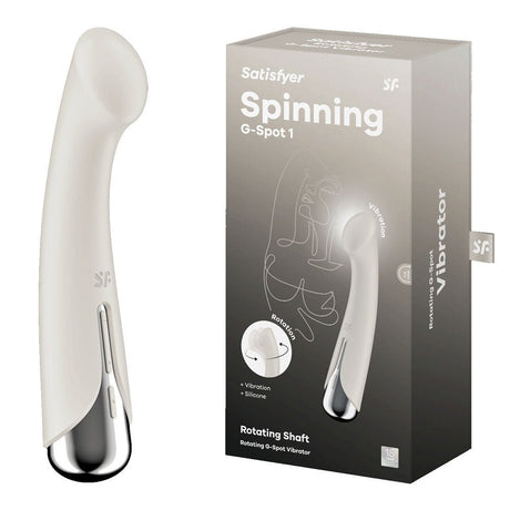 Buy Satisfyer Spinning G - Spot 1 - Beige - Beige 16.5 cm USB Rechargeable Rotating Vibrator – Naughtyhut NZ sex toys online. Discreet delivery & top brands.