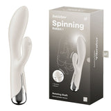 Buy Satisfyer Spinning Rabbit 1 - Beige - Beige 20 cm USB Rechargeable Rotating Rabbit Vibrator – Naughtyhut NZ sex toys online. Discreet delivery & top brands.