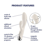 Buy Satisfyer Spinning Rabbit 1 - Beige - Beige 20 cm USB Rechargeable Rotating Rabbit Vibrator – Naughtyhut NZ sex toys online. Discreet delivery & top brands.