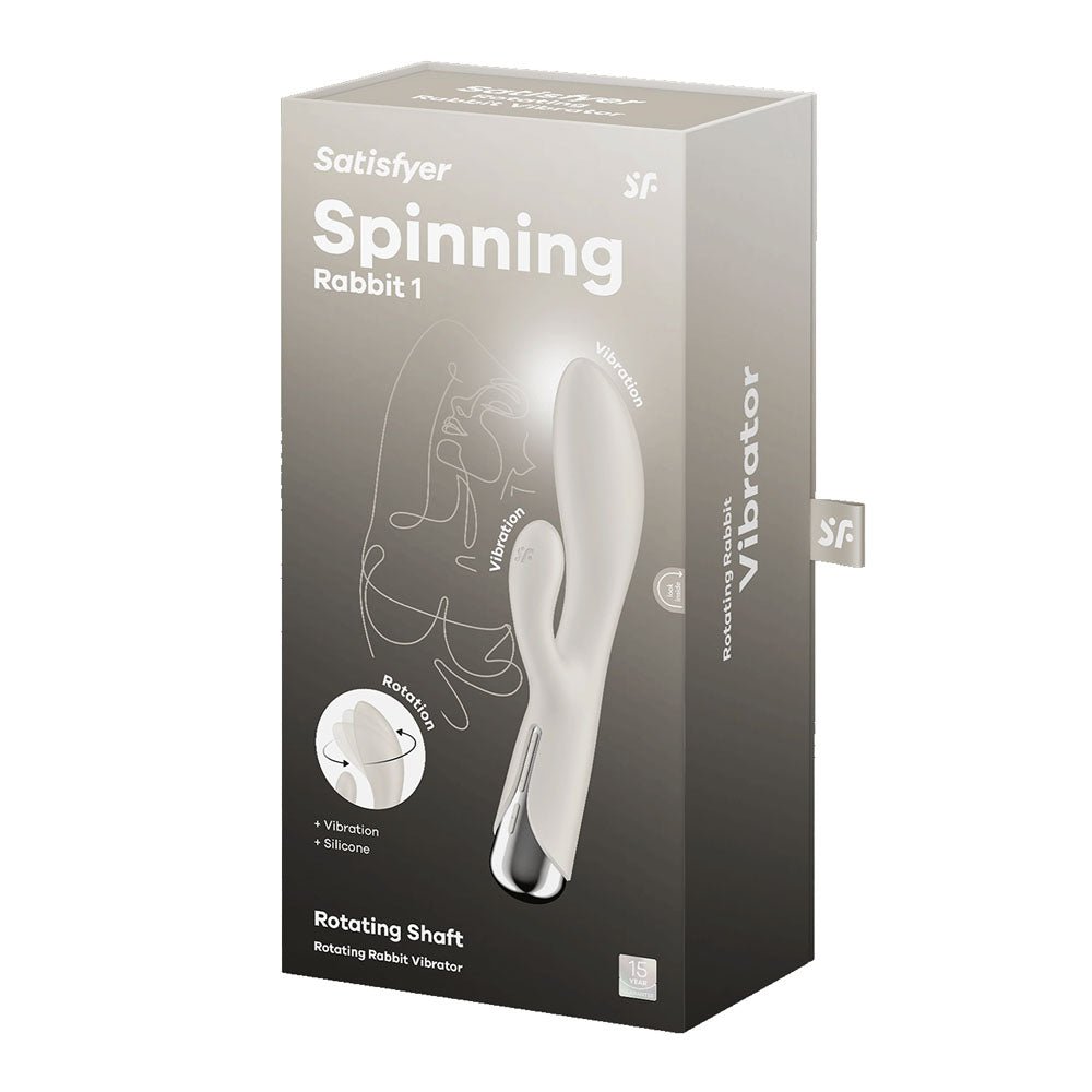 Buy Satisfyer Spinning Rabbit 1 - Beige - Beige 20 cm USB Rechargeable Rotating Rabbit Vibrator – Naughtyhut NZ sex toys online. Discreet delivery & top brands.