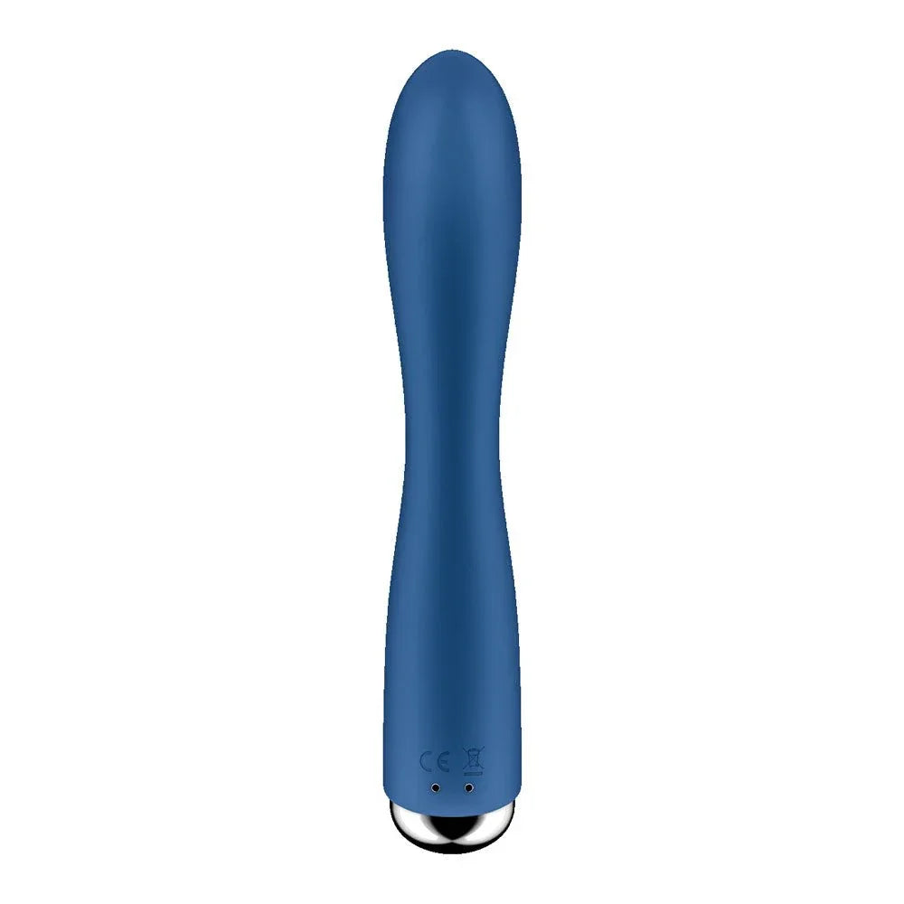 Satisfyer Spinning Rabbit 1 - Rotating Rabbit Vibrator in Blue, angled view