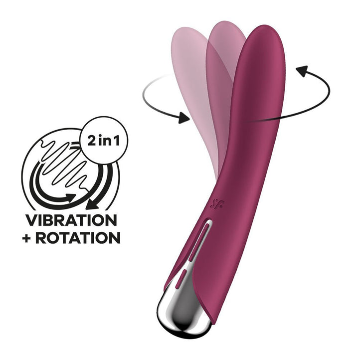 Satisfyer Spinning Vibe 1 - Red - Red 17.8 cm USB Rechargeable Rotating Vibrator – Sex toys NZ by Naughtyhut. Discreet delivery nationwide.