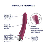 Buy Satisfyer Spinning Vibe 1 - Red - Red 17.8 cm USB Rechargeable Rotating Vibrator – Naughtyhut NZ sex toys online. Discreet delivery & top brands.