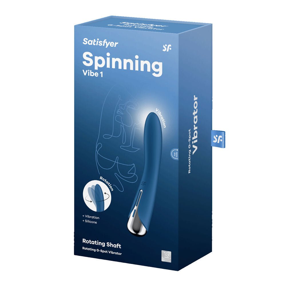 Buy Satisfyer Spinning Vibe 1 - Blue - Blue 17.8 cm USB Rechargeable Rotating Vibrator – Naughtyhut NZ sex toys online. Discreet delivery & top brands.