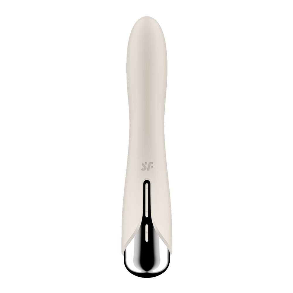 Satisfyer Spinning Vibe 1 - Beige - Beige 17.8 cm USB Rechargeable Rotating Vibrator – Sex toys NZ by Naughtyhut. Discreet delivery nationwide.