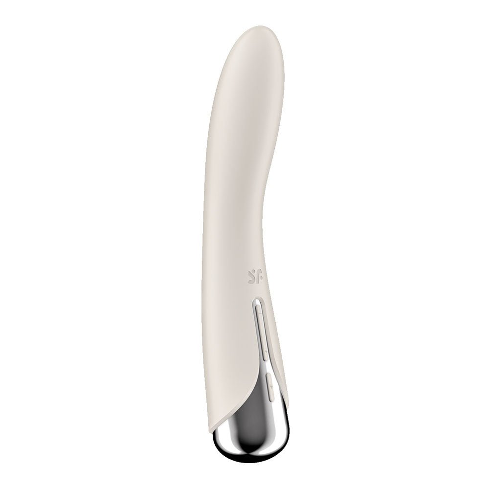 Satisfyer Spinning Vibe 1 - Beige - Beige 17.8 cm USB Rechargeable Rotating Vibrator – Sex toys NZ by Naughtyhut. Discreet delivery nationwide.