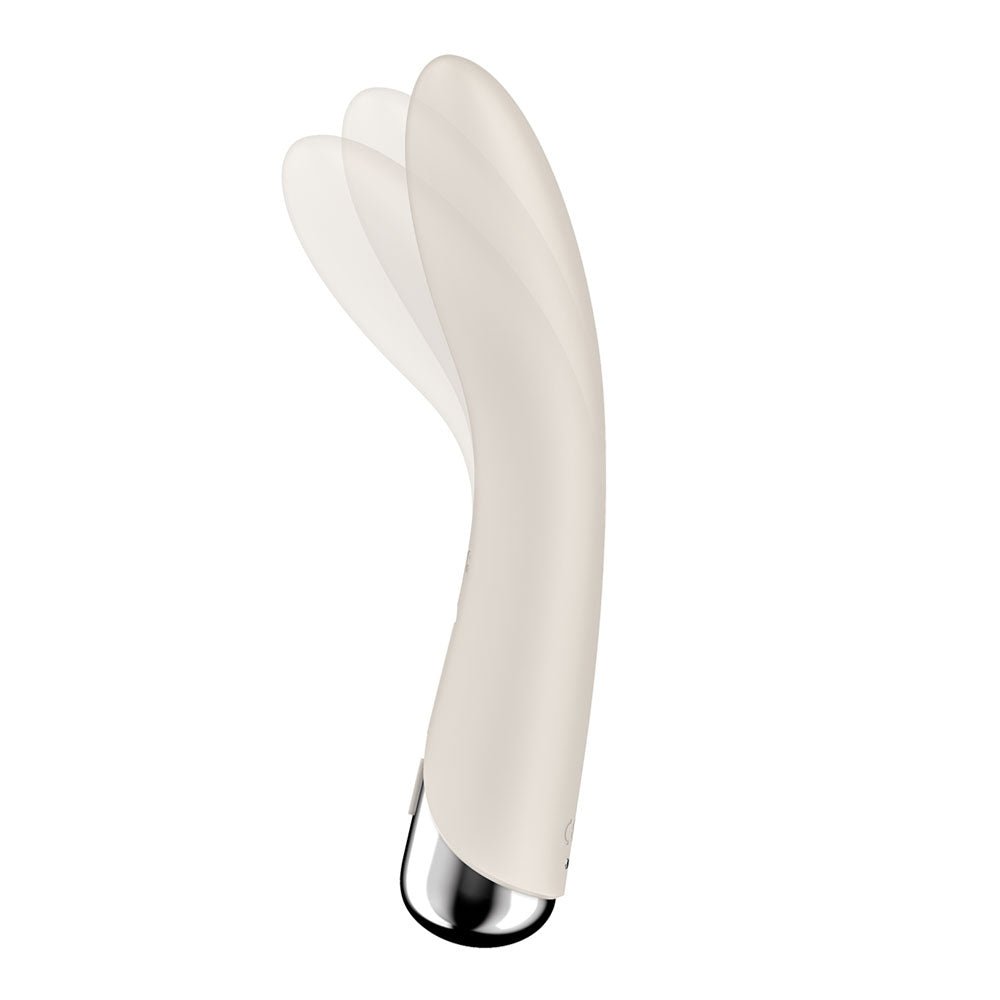 Satisfyer Spinning Vibe 1 - Beige - Beige 17.8 cm USB Rechargeable Rotating Vibrator – Sex toys NZ by Naughtyhut. Discreet delivery nationwide.