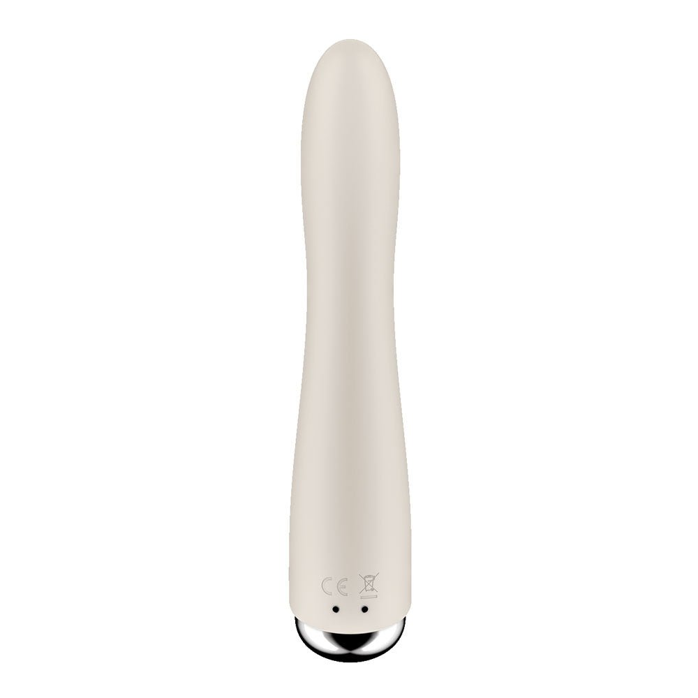 Satisfyer Spinning Vibe 1 - Beige - Beige 17.8 cm USB Rechargeable Rotating Vibrator – Sex toys NZ by Naughtyhut. Discreet delivery nationwide.