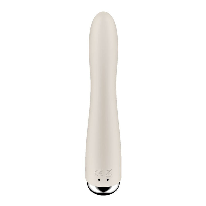 Satisfyer Spinning Vibe 1 - Beige - Beige 17.8 cm USB Rechargeable Rotating Vibrator – Sex toys NZ by Naughtyhut. Discreet delivery nationwide.