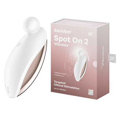 Buy Satisfyer Spot On 2 - White USB Rechargeable Stimulator – Naughtyhut NZ sex toys online. Discreet delivery & top brands.