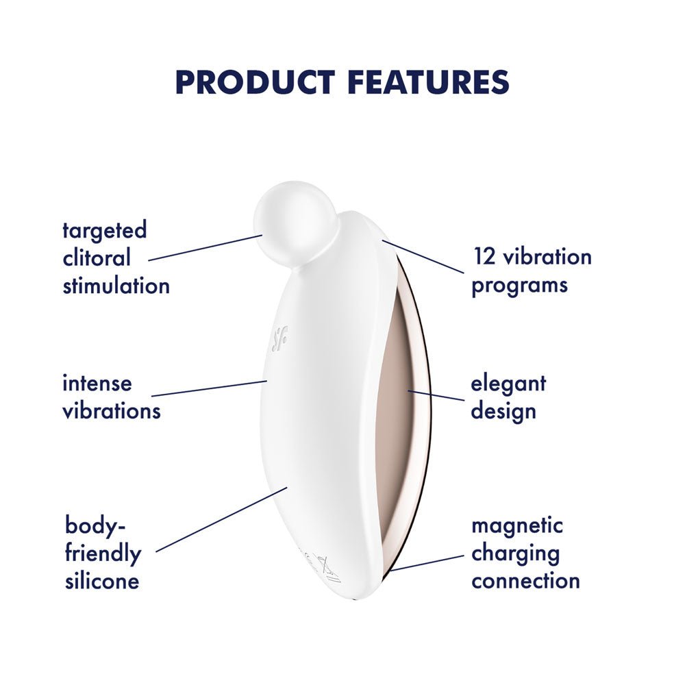 Buy Satisfyer Spot On 2 - White USB Rechargeable Stimulator – Naughtyhut NZ sex toys online. Discreet delivery & top brands.