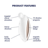 Buy Satisfyer Spot On 2 - White USB Rechargeable Stimulator – Naughtyhut NZ sex toys online. Discreet delivery & top brands.