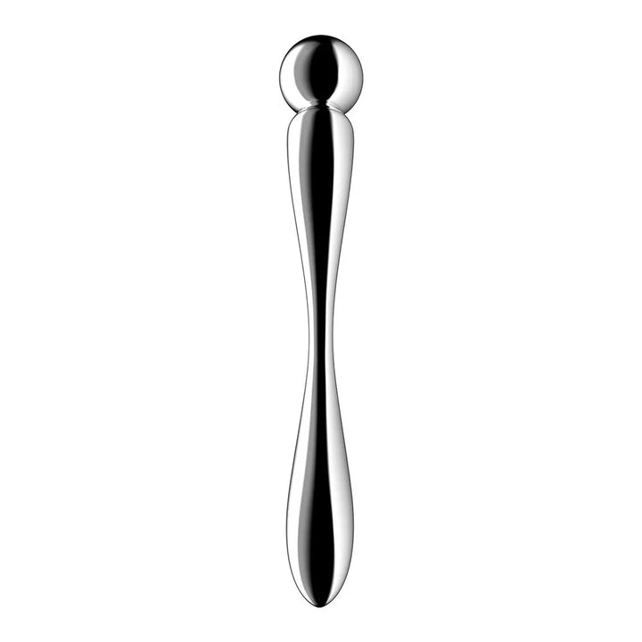 Satisfyer Star Force 2 upright front view, round sphere end above the tapered teardrop end