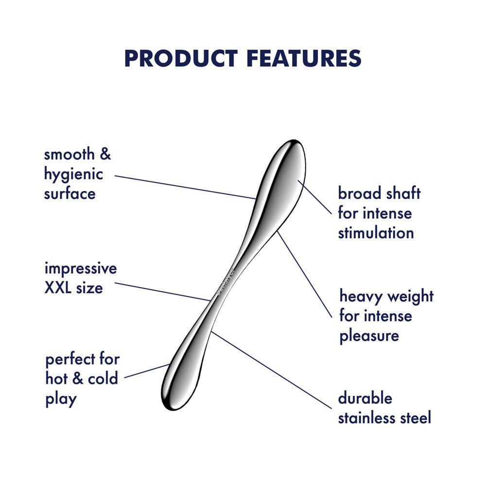 Satisfyer Star Force 3 - Chrome Steel 27 cm Dildo – Sex toys NZ by Naughtyhut. Discreet delivery nationwide.