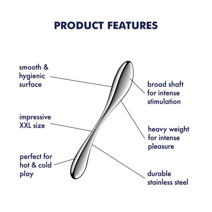 Satisfyer Star Force 3 - Chrome Steel 27 cm Dildo – Sex toys NZ by Naughtyhut. Discreet delivery nationwide.