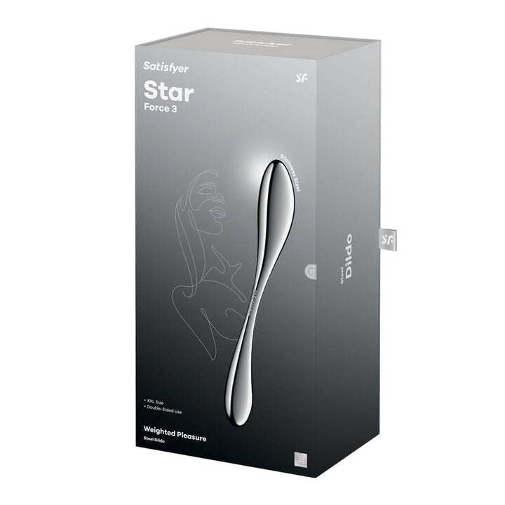 Satisfyer Star Force 3 - Chrome Steel 27 cm Dildo – Sex toys NZ by Naughtyhut. Discreet delivery nationwide.