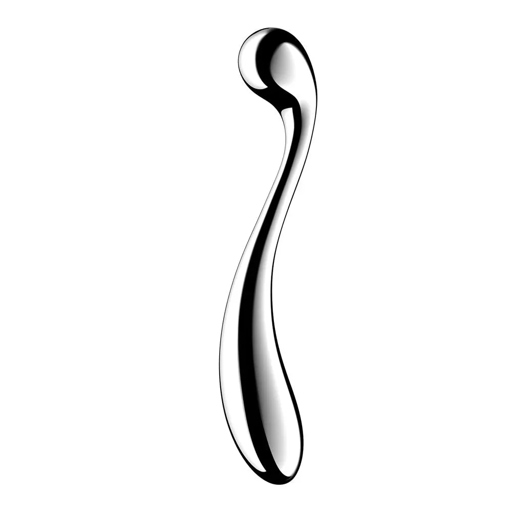 Satisfyer Star Force 4 side profile showing the deep curve under the rounded ball head