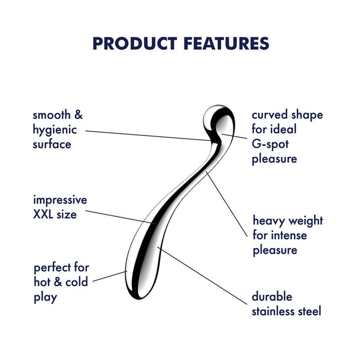 Satisfyer Star Force 4 - Chrome Steel 26 cm Dildo – Sex toys NZ by Naughtyhut. Discreet delivery nationwide.