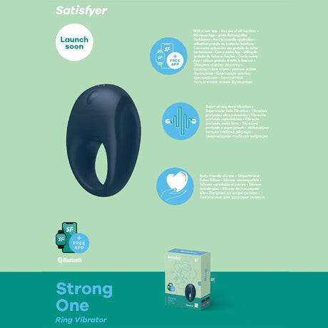 Buy Satisfyer Strong One - App Controlled Vibrating Cock Ring – Naughtyhut NZ sex toys online. Discreet delivery & top brands.