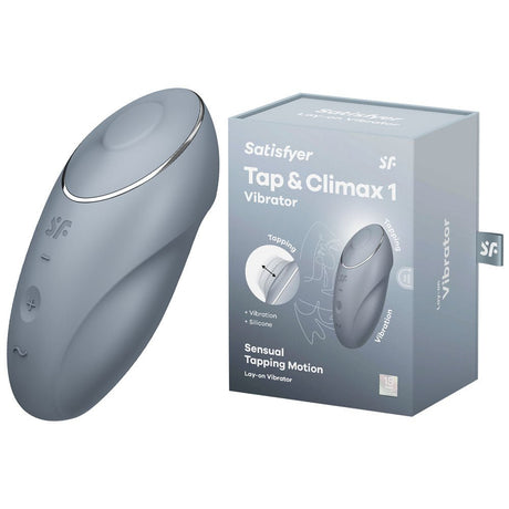 Buy Satisfyer Tap & Climax 1 - Bluegrey - Bluegrey USB Rechargeable Pulsing Stimulator – Naughtyhut NZ sex toys online. Discreet delivery & top brands.