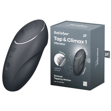 Buy Satisfyer Tap & Climax 1 - Grey - Grey USB Rechargeable Pulsing Stimulator – Naughtyhut NZ sex toys online. Discreet delivery & top brands.