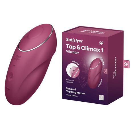 Buy Satisfyer Tap & Climax 1 - Red - Red USB Rechargeable Pulsing Stimulator – Naughtyhut NZ sex toys online. Discreet delivery & top brands.