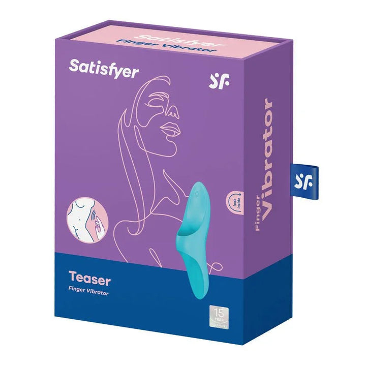 Satisfyer Teaser - Finger Stimulator in Light Blue retail box